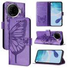 For Tecno Camon 30 Pro Embossed Butterfly Leather Phone Case(Light Purple) - 1