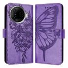 For Tecno Camon 30 Pro Embossed Butterfly Leather Phone Case(Light Purple) - 2