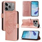 For Tecno Pova 6 Neo Embossed Butterfly Leather Phone Case(Rose Gold) - 1