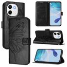 For Tecno Spark 30 5G / Pova 6 Neo 5G Embossed Butterfly Leather Phone Case(Black) - 1