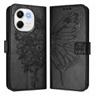 For Tecno Spark 30 5G / Pova 6 Neo 5G Embossed Butterfly Leather Phone Case(Black) - 2