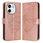 For Tecno Spark 30 5G / Pova 6 Neo 5G Embossed Butterfly Leather Phone Case(Rose Gold) - 2