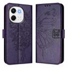 For Tecno Spark 30 5G / Pova 6 Neo 5G Embossed Butterfly Leather Phone Case(Dark Purple) - 2