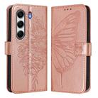 For Tecno Camon 40 4G Embossed Butterfly Leather Phone Case(Rose Gold) - 2