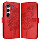 For Tecno Camon 40 Pro 4G Embossed Butterfly Leather Phone Case(Red) - 2