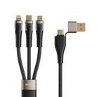 ROCK G20 Two to Three 5A USB+Type-C to 8 Pin+Type-C+Micro USB Fast Charging Data Cable, Length: 1.5m(Black) - 1