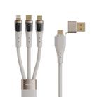 ROCK G20 Two to Three 5A USB+Type-C to 8 Pin+Type-C+Micro USB Fast Charging Data Cable, Length: 1.5m(Beige) - 1