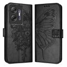 For Infinix Hot 30 5G Embossed Butterfly Leather Phone Case(Black) - 1