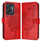 For Infinix Hot 30 5G Embossed Butterfly Leather Phone Case(Red) - 1