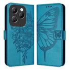 For Infinix Hot 40 / Hot 40 Pro Embossed Butterfly Leather Phone Case(Blue) - 1