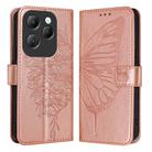 For Infinix Hot 40 / Hot 40 Pro Embossed Butterfly Leather Phone Case(Rose Gold) - 1