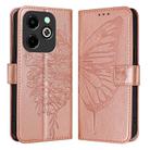 For Infinix Hot 40i Embossed Butterfly Leather Phone Case(Rose Gold) - 1
