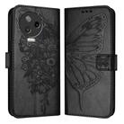 For Infinix Note 12 Pro 4G / Note 12 2023 Embossed Butterfly Leather Phone Case(Black) - 1