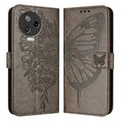 For Infinix Note 12 Pro 4G / Note 12 2023 Embossed Butterfly Leather Phone Case(Grey) - 1