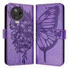 For Infinix Note 12 Pro 4G / Note 12 2023 Embossed Butterfly Leather Phone Case(Light Purple) - 1