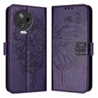 For Infinix Note 12 Pro 4G / Note 12 2023 Embossed Butterfly Leather Phone Case(Dark Purple) - 1