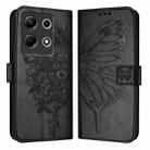 For Infinix Note 30 4G Embossed Butterfly Leather Phone Case(Black) - 1