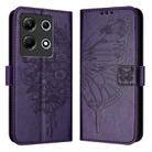 For Infinix Note 30 4G Embossed Butterfly Leather Phone Case(Dark Purple) - 1