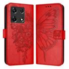 For Infinix Note 30 Pro / Note 30 5G Embossed Butterfly Leather Phone Case(Red) - 1