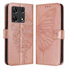 For Infinix Note 30 Pro / Note 30 5G Embossed Butterfly Leather Phone Case(Rose Gold) - 1