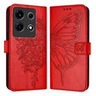 For Infinix Note 30 VIP Embossed Butterfly Leather Phone Case(Red) - 1