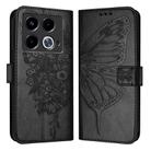 For Infinix Note 40 Embossed Butterfly Leather Phone Case(Black) - 1