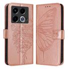 For Infinix Note 40 Embossed Butterfly Leather Phone Case(Rose Gold) - 1