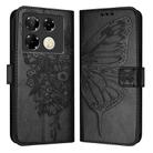 For Infinix Note 40 Pro 4G Embossed Butterfly Leather Phone Case(Black) - 1