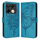 For Infinix Note 40 Pro 4G Embossed Butterfly Leather Phone Case(Blue) - 1