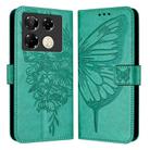 For Infinix Note 40 Pro 4G Embossed Butterfly Leather Phone Case(Green) - 1