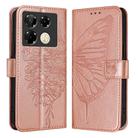 For Infinix Note 40 Pro 4G Embossed Butterfly Leather Phone Case(Rose Gold) - 1