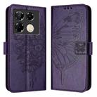 For Infinix Note 40 Pro 5G Embossed Butterfly Leather Phone Case(Dark Purple) - 1