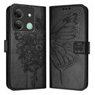 For Infinix Smart 7 India / 7 HD / 7 Plus Embossed Butterfly Leather Phone Case(Black) - 1