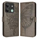 For Infinix Smart 7 India / 7 HD / 7 Plus Embossed Butterfly Leather Phone Case(Grey) - 1