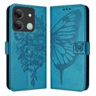 For Infinix Smart 7 India / 7 HD / 7 Plus Embossed Butterfly Leather Phone Case(Blue) - 1