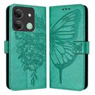 For Infinix Smart 7 India / 7 HD / 7 Plus Embossed Butterfly Leather Phone Case(Green) - 1