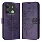 For Infinix Smart 7 India / 7 HD / 7 Plus Embossed Butterfly Leather Phone Case(Dark Purple) - 1