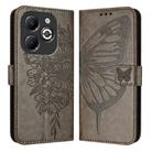 For Infinix Smart 8 Plus / Smart 8 Pro Embossed Butterfly Leather Phone Case(Grey) - 1