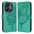 For Infinix Smart 8 Plus / Smart 8 Pro Embossed Butterfly Leather Phone Case(Green) - 1