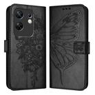 For Infinix Zero 30 4G Embossed Butterfly Leather Phone Case(Black) - 1