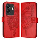 For Infinix Zero 30 4G Embossed Butterfly Leather Phone Case(Red) - 1