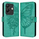 For Infinix Zero 30 4G Embossed Butterfly Leather Phone Case(Green) - 1