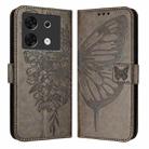 For Infinix Zero 30 5G Embossed Butterfly Leather Phone Case(Grey) - 1