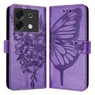 For Infinix Zero 30 5G Embossed Butterfly Leather Phone Case(Light Purple) - 1