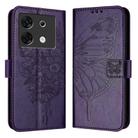 For Infinix Zero 30 5G Embossed Butterfly Leather Phone Case(Dark Purple) - 1