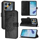 For Infinix GT 20 Pro Embossed Butterfly Leather Phone Case(Black) - 1