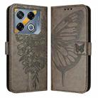 For Infinix GT 20 Pro Embossed Butterfly Leather Phone Case(Grey) - 2