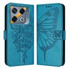 For Infinix GT 20 Pro Embossed Butterfly Leather Phone Case(Blue) - 2
