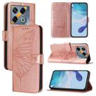 For Infinix GT 20 Pro Embossed Butterfly Leather Phone Case(Rose Gold) - 1