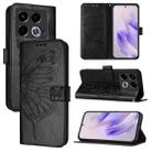 For Infinix Note 40 5G Embossed Butterfly Leather Phone Case(Black) - 1